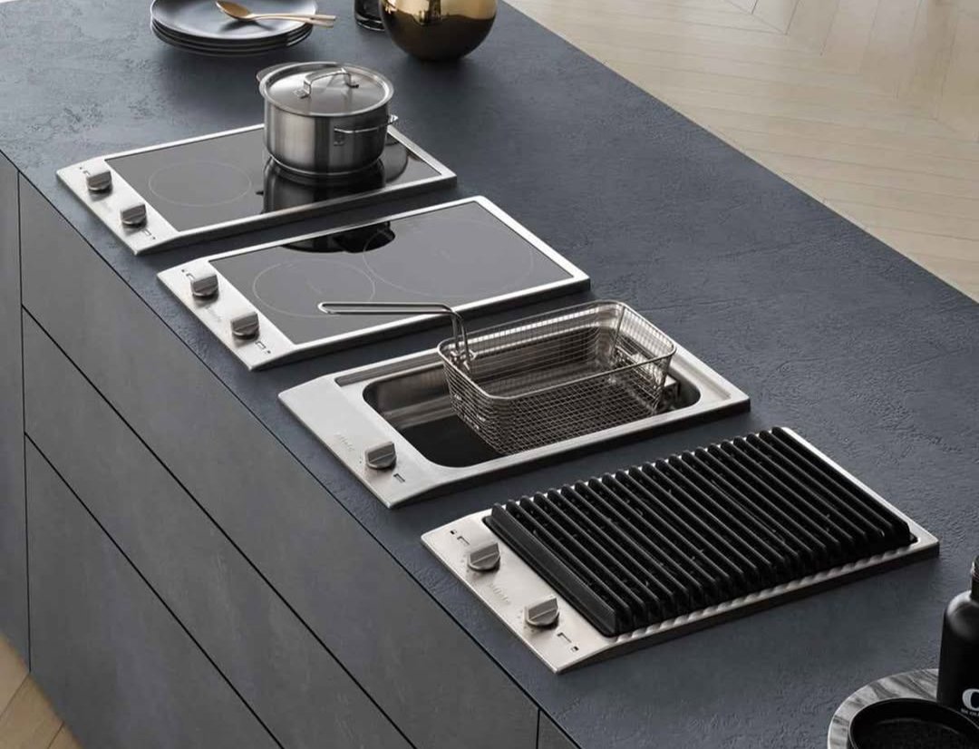 Built-in barbecue electric grill and hobs